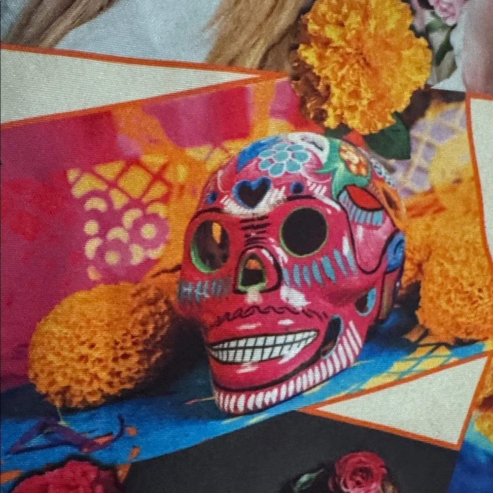 Day of the Dead Round Tablecloth - Multicolor Party Decor Dia De Los Muertos